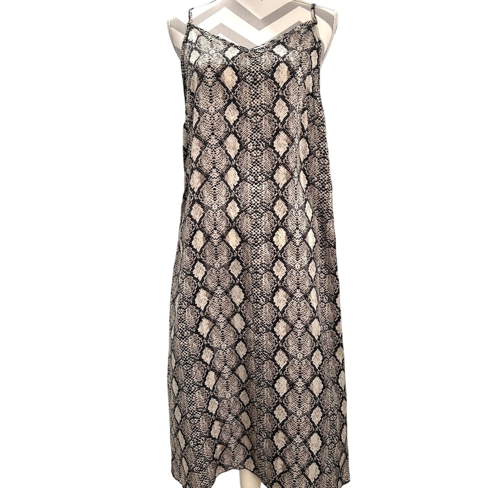 See You Monday Anthropologie Snakeskin Print Midi Slip Dress Large